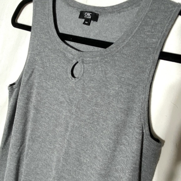 Jacob Grey Knit Sleeveless Top With Keyhole Detail M - Picture 10 of 12